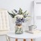 Fake Flowers Artificial Blue Flowers with Vase, Table Centerpieces for Dining Room, Silk Flower Arrangements for Home, Living Room Bathroom Plant Decor, Centerpiece Table Decorations